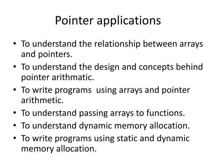 PPT - Pointer applications PowerPoint Presentation, free download - ID ...