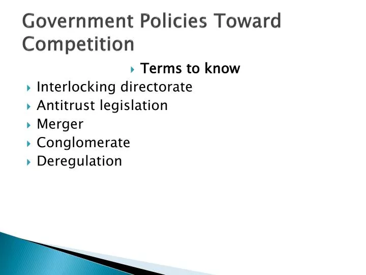 government policies toward competition n.