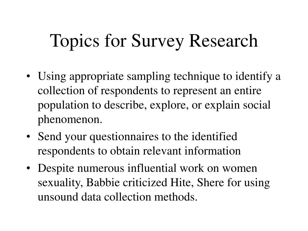 research topics survey