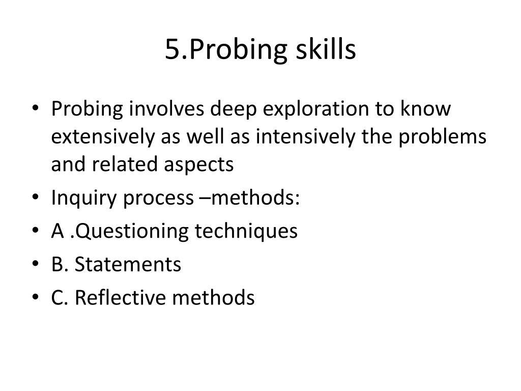 powerpoint presentation on probing skills