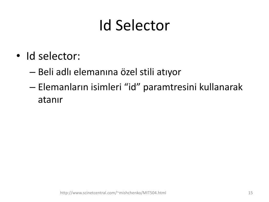 Id selector