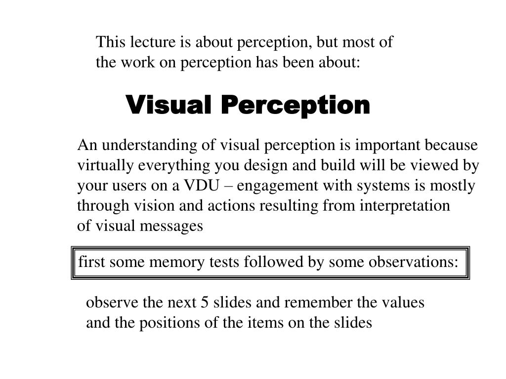 essay topics for visual perception
