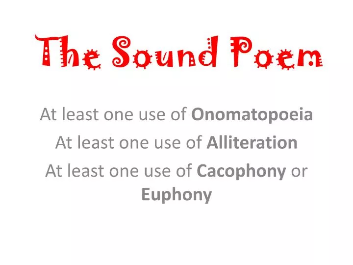 PPT The Sound Poem PowerPoint Presentation, free download ID3882465