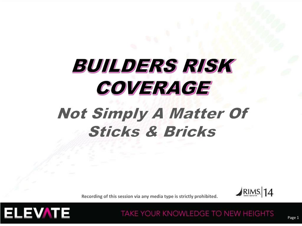 Ppt Builders Risk Coverage Powerpoint Presentation Free Download Id 3882861