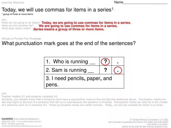 PPT Learning Objective Name PowerPoint