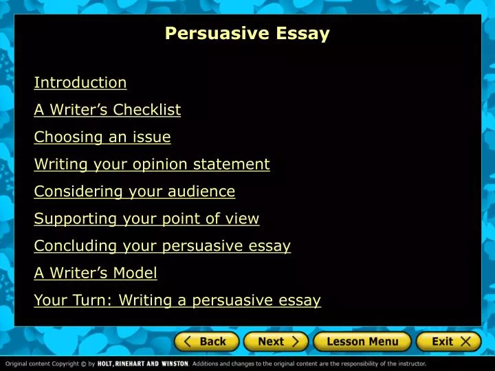 persuasive essay n.