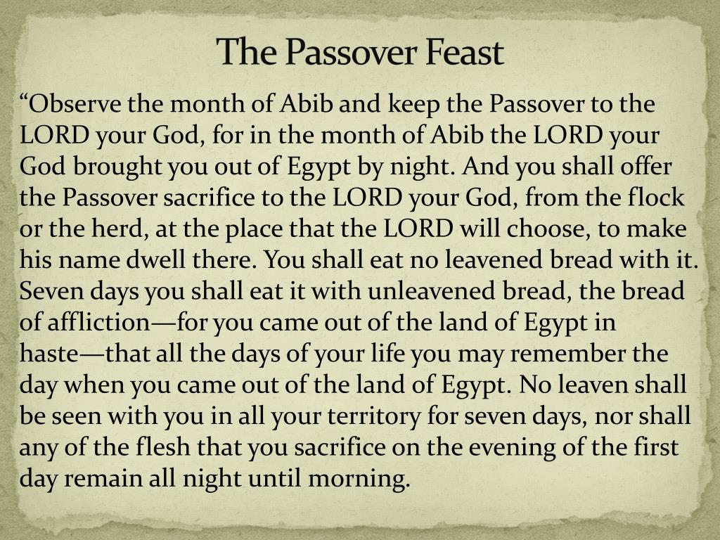 THE PASSOVER FEAST