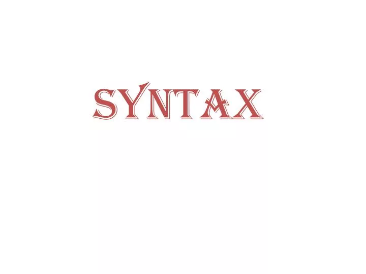 syntax n.