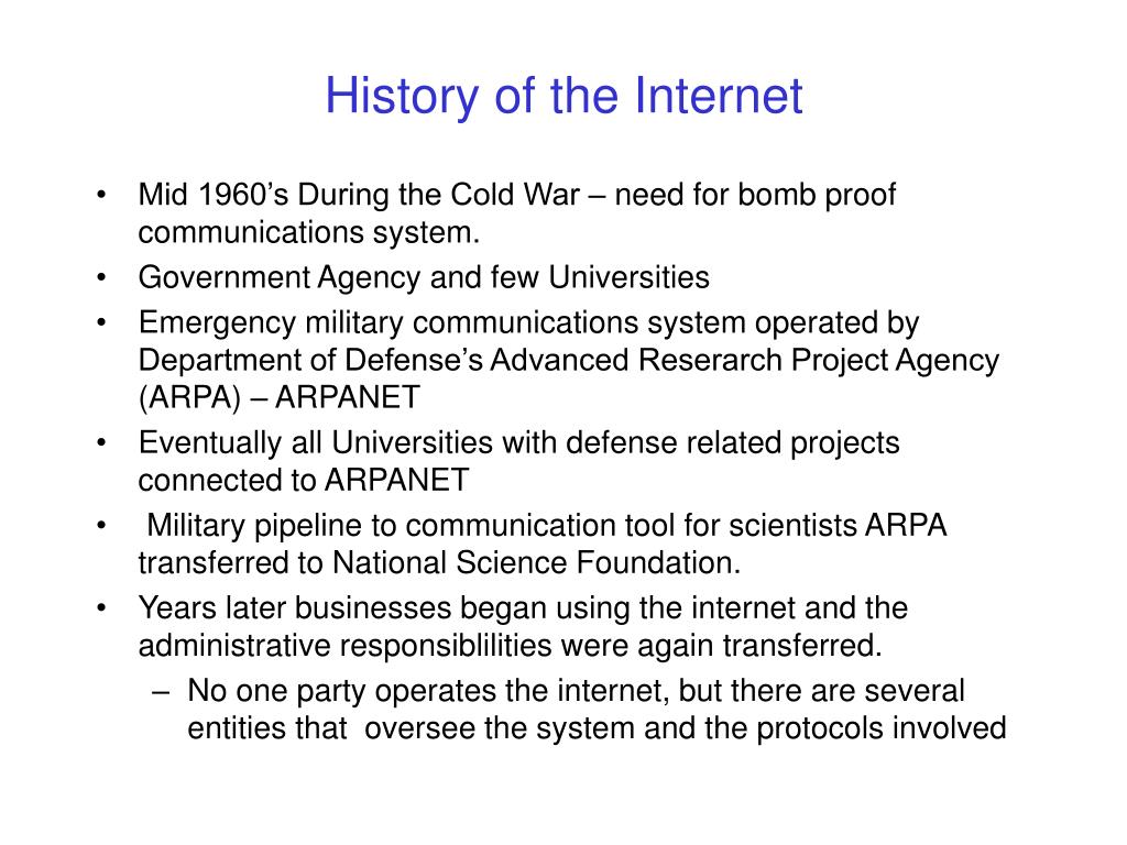history of internet ppt presentation