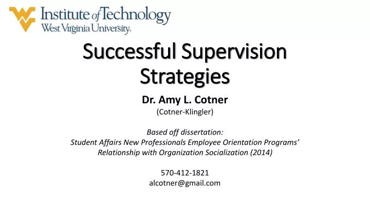 PPT - Successful Supervision Strategies PowerPoint Presentation, Free ...