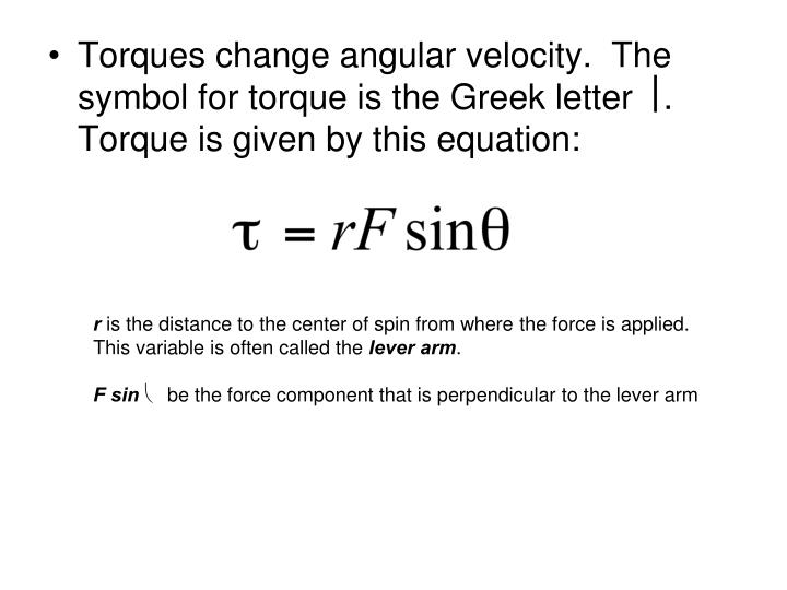 Greek Symbol For Torque