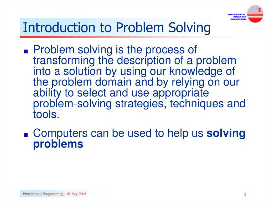 introduction to problem solving and software development