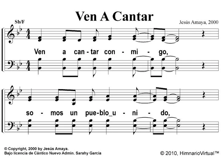 PPT - 1-a Ven A Cantar PowerPoint Presentation, free download - ID:3890147