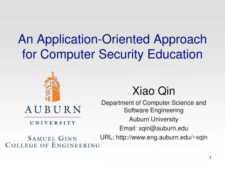 PPT An ApplicationOriented Approach for Computer Security Education