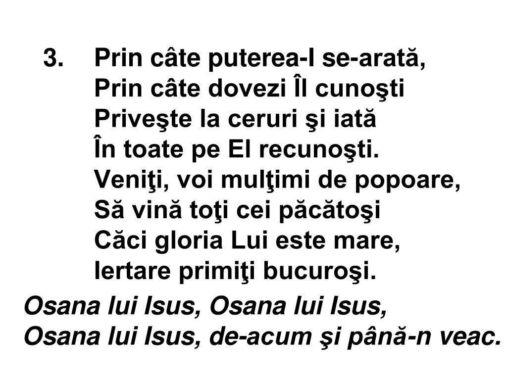 PPT - Osana lui Isus, Osana lui Isus, Osana lui Isus, de-acum şi până-n  veac. PowerPoint Presentation - ID:3891338