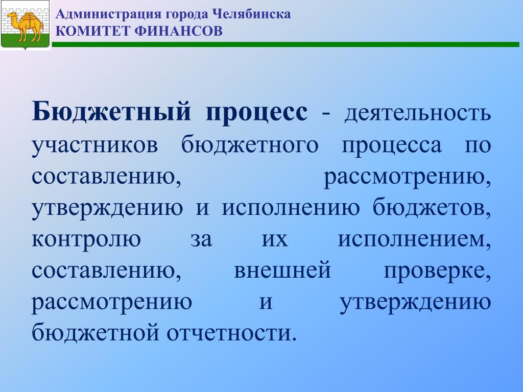 Бюджетный процессе города Челябинска. Бюджетный процесс Челябинской области.