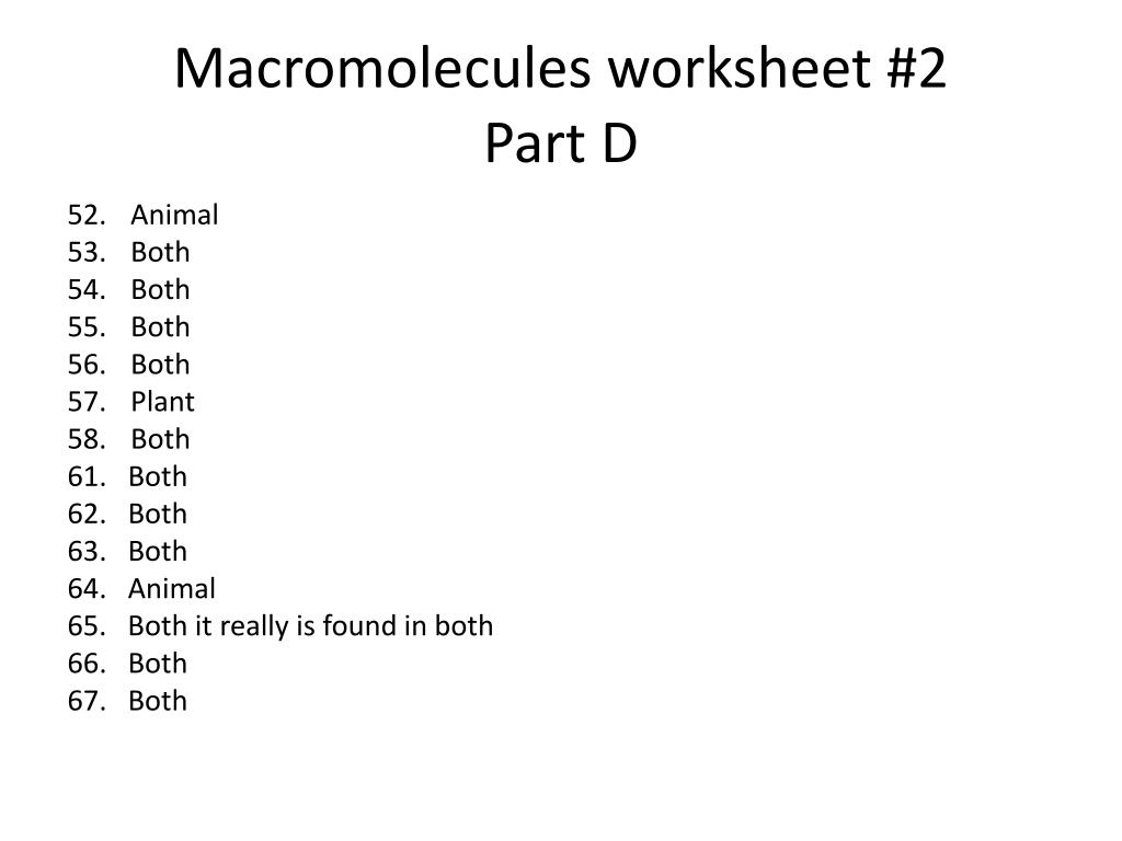 PPT - Study guide answers PowerPoint Presentation, free download Throughout Macromolecules Worksheet 2 Answers
