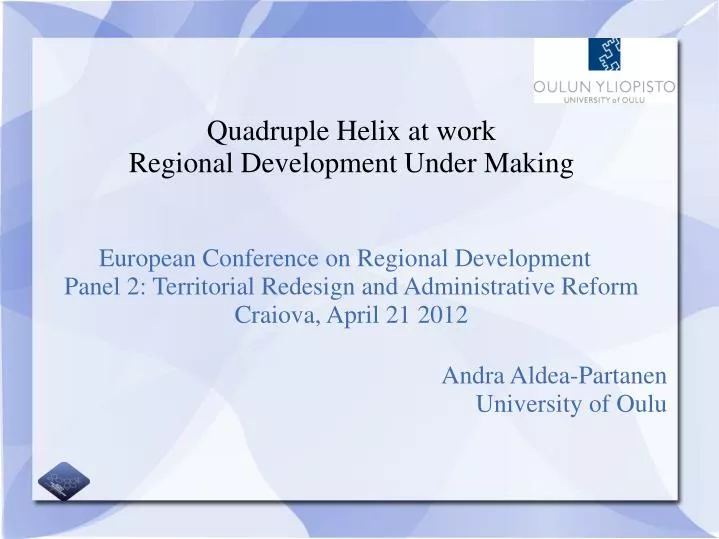 Ppt Quadruple Helix At Work Regional Development Under Making Powerpoint Presentation Id 3892067