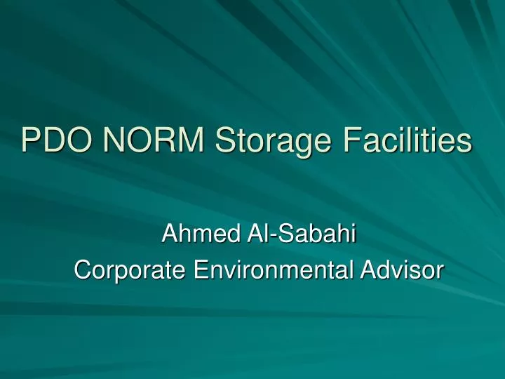 pdo norm storage facilities n.