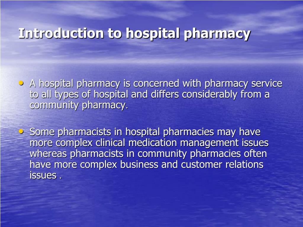 presentation on hospital pharmacy