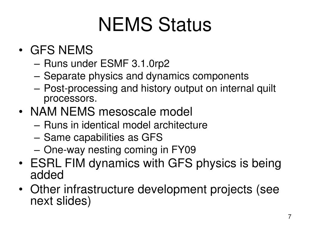 PPT National Environmental Modeling System (NEMS) Status PowerPoint