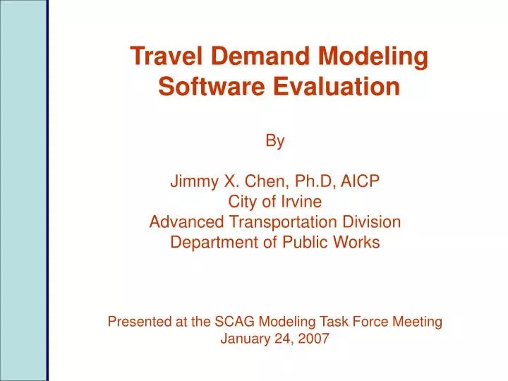 travel demand modeling software