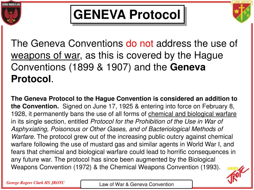 PPT Law of War Military Law Hague Convention Geneva