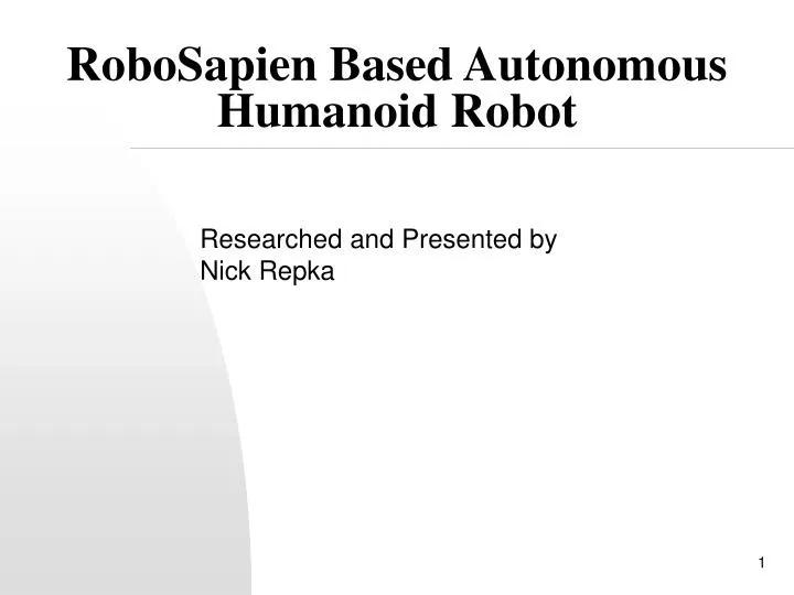 robosapien based autonomous humanoid robot n.