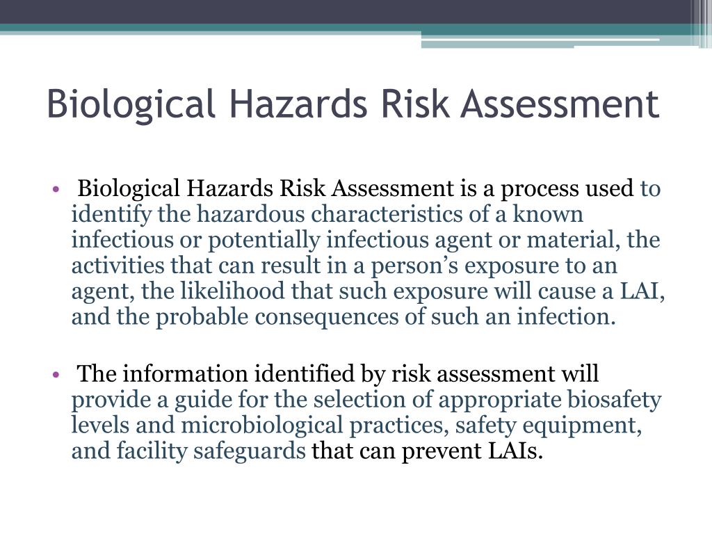 PPT - BIOLOGICAL HAZARDS RISK ASSESSMENT PowerPoint Presentation, free