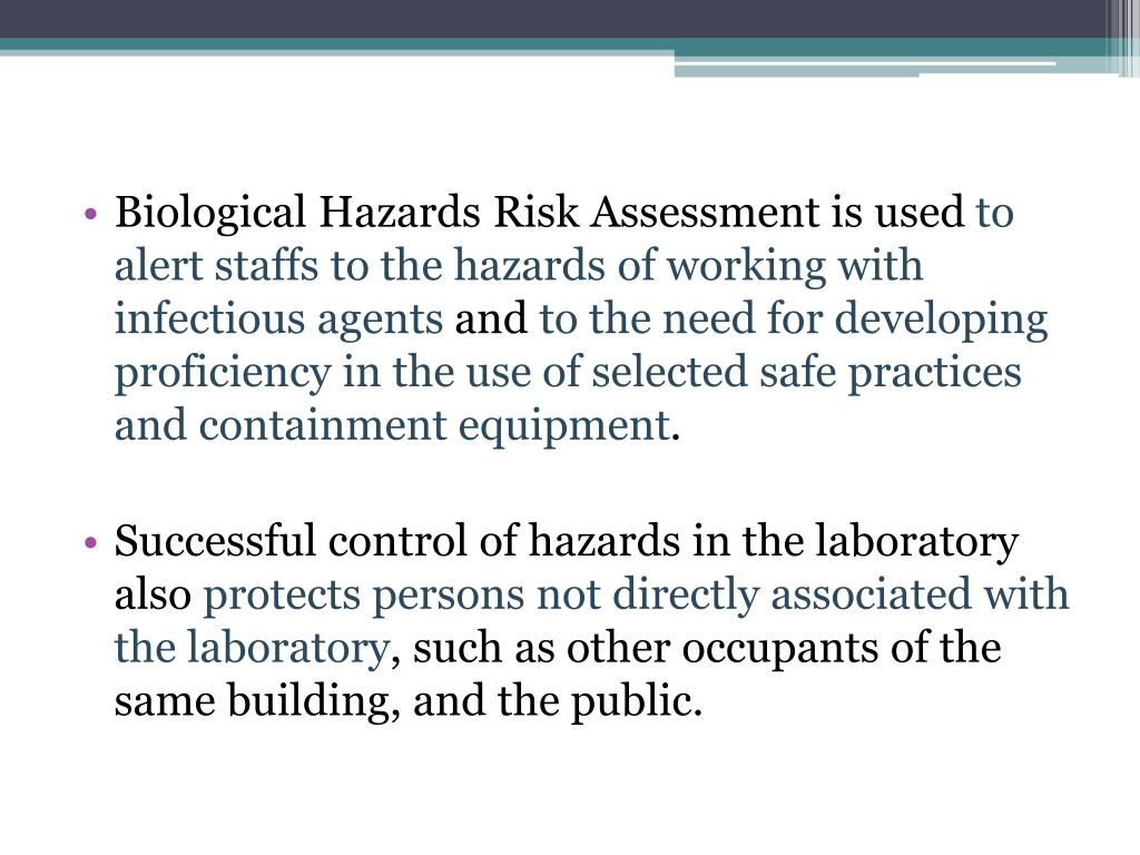 PPT - BIOLOGICAL HAZARDS RISK ASSESSMENT PowerPoint Presentation, free