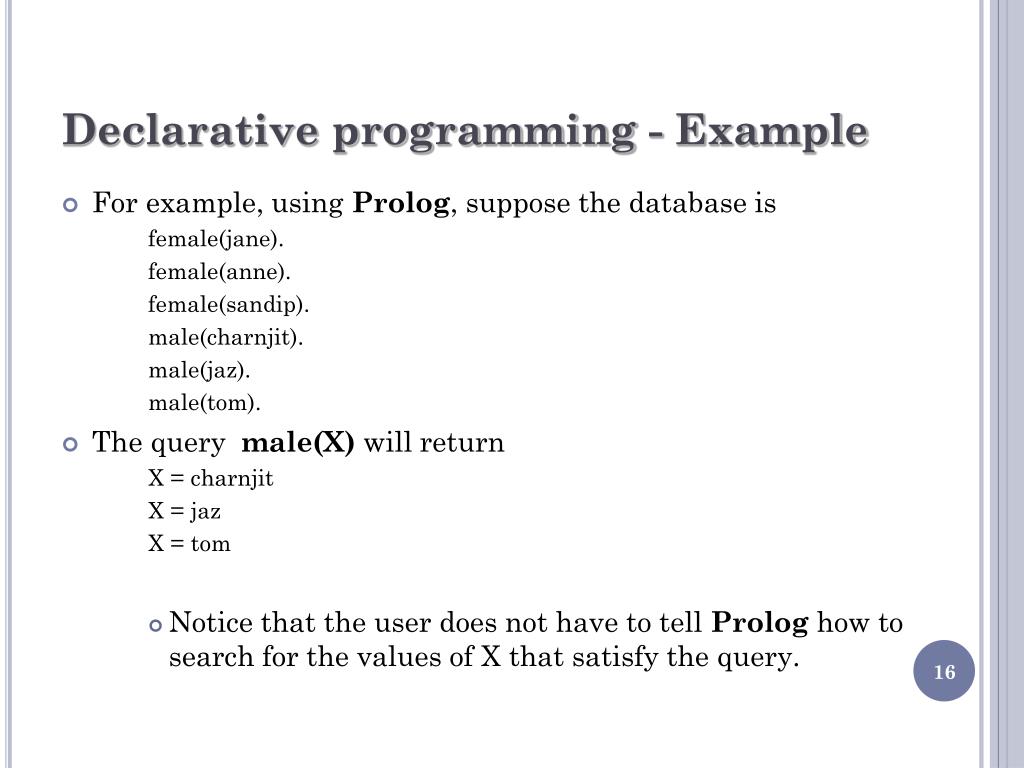 declarative programming language list