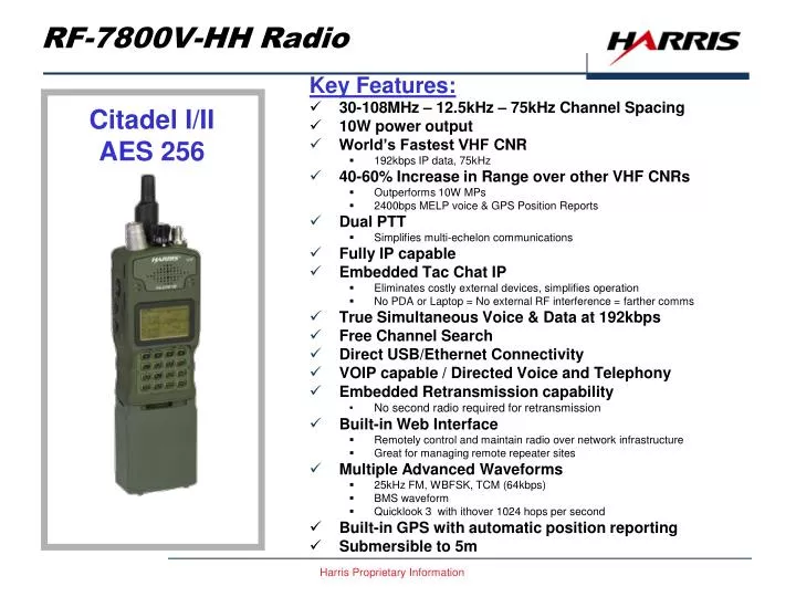 PPT RF7800VHH Radio PowerPoint Presentation, free download ID3905474