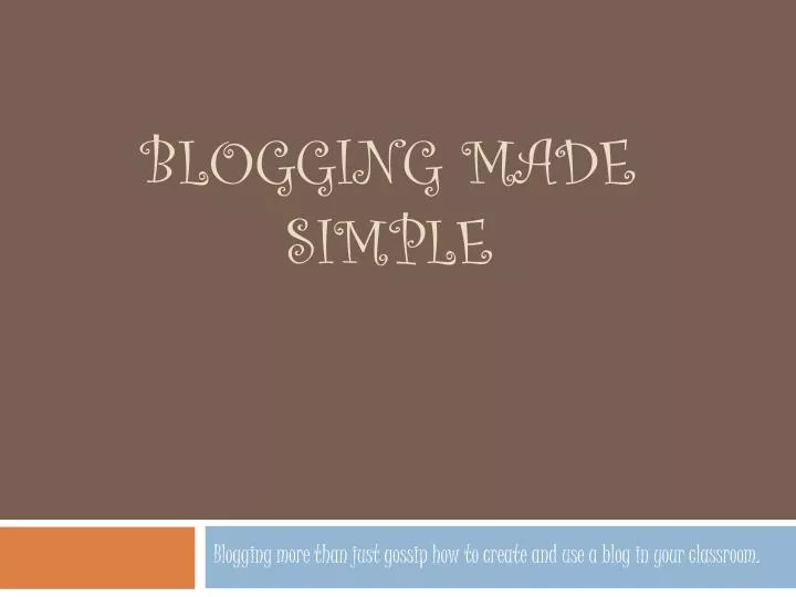 blogging made simple n.