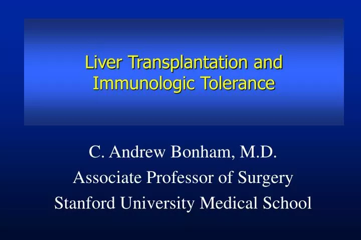liver transplantation and immunologic tolerance n.