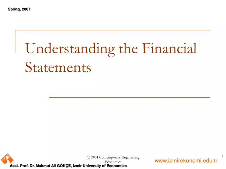 understanding the financial statements n.