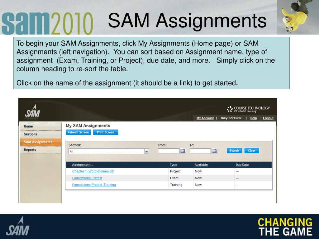 sam assignments