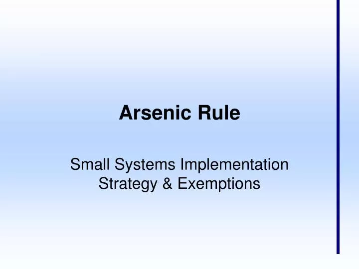 arsenic rule n.