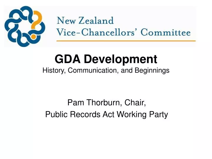 gda development history communication and beginnings n.