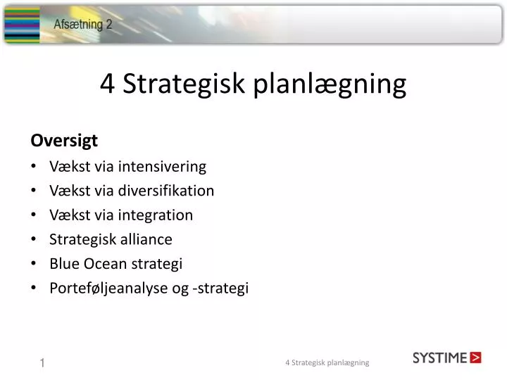 PPT - 4 Strategisk planlægning PowerPoint Presentation, free ...