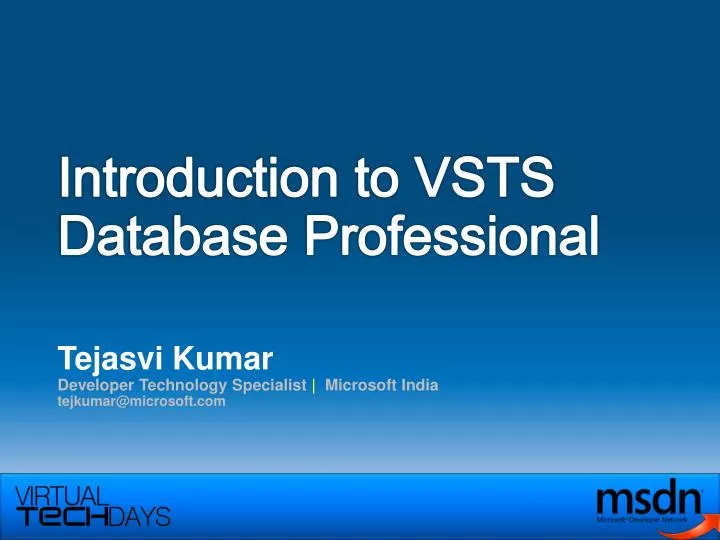 introduction to vsts database professional n.