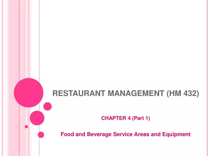 restaurant management hm 432 n.
