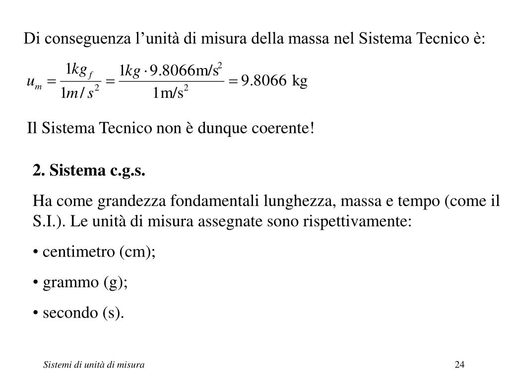 PPT - Sistemi di unità di misura PowerPoint Presentation, free download -  ID:3913723