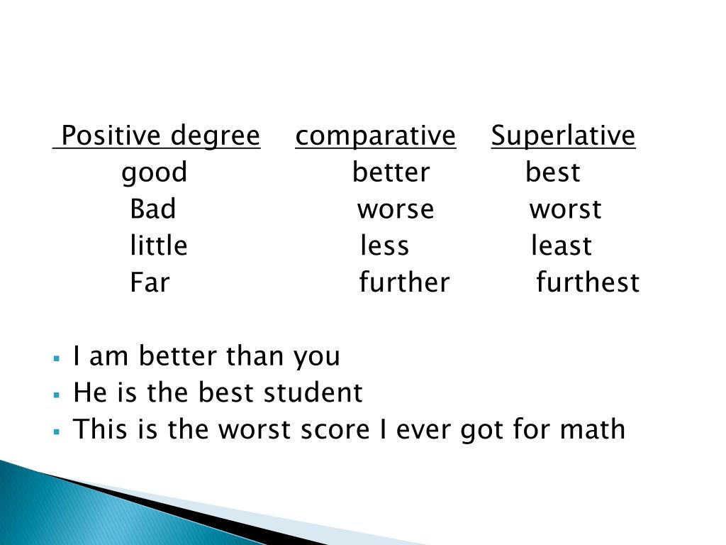 Degrees of comparison test