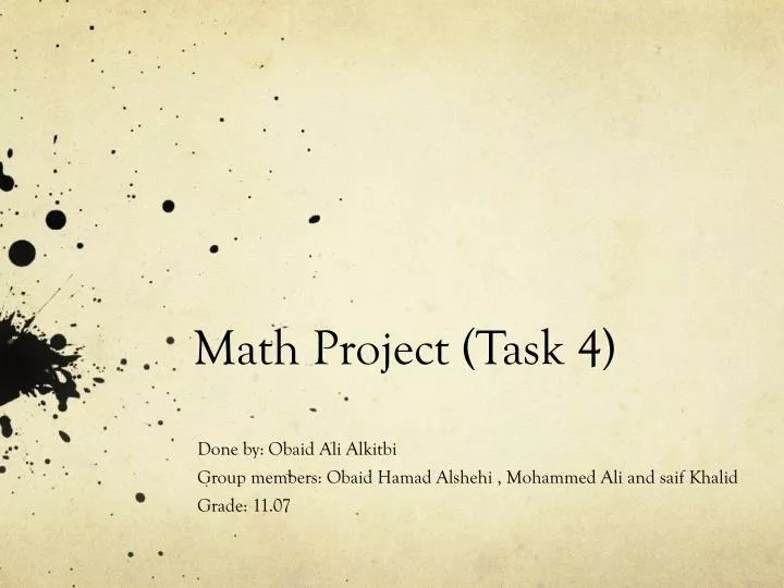 math project task 4 n.
