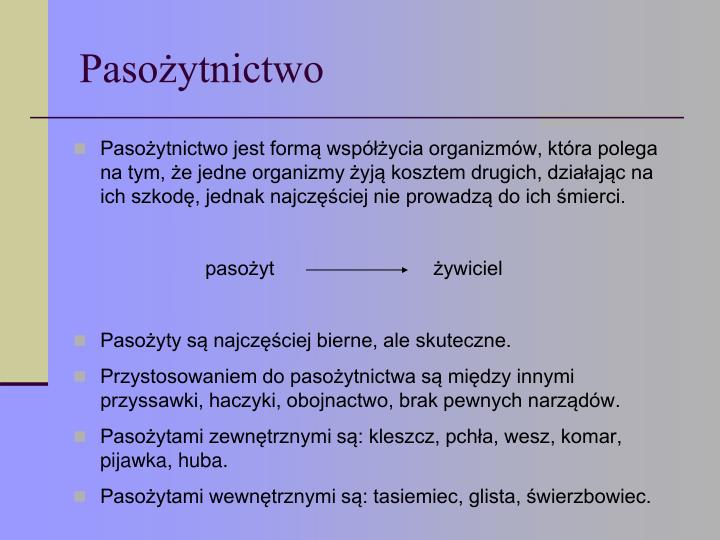 PPT - Zależności między organizmami w biocenozie PowerPoint