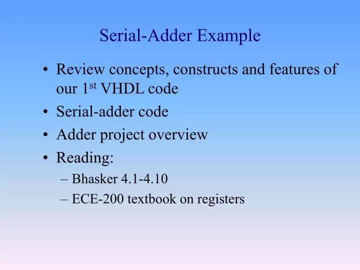 serial adder example n.