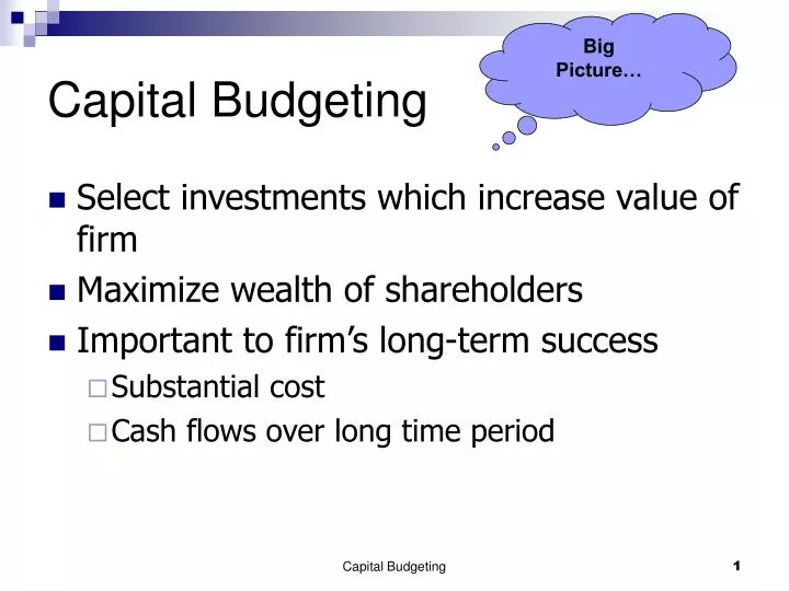 capital budgeting n.
