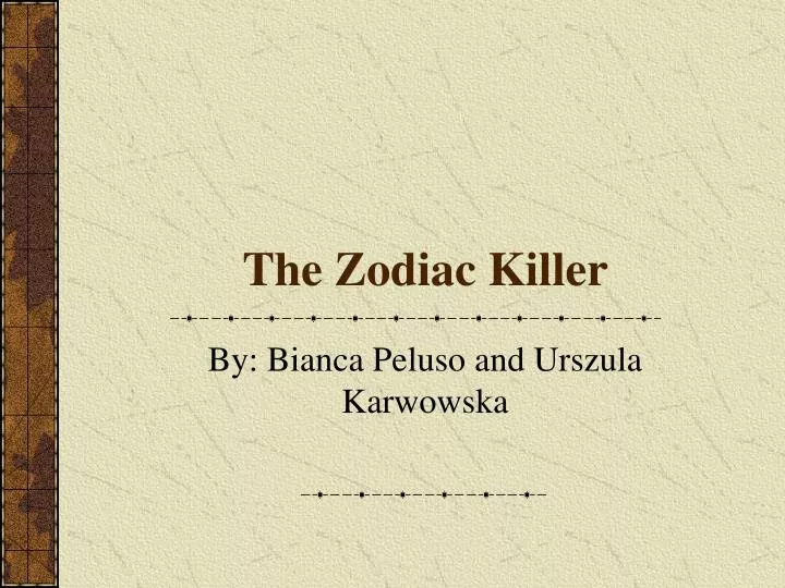 the zodiac killer n.