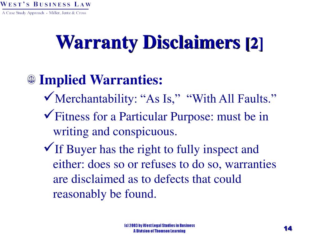 PPT Chapter 22 Sales and Lease Warranties PowerPoint Presentation