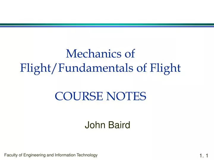 mechanics of flight fundamentals of flight course notes n.